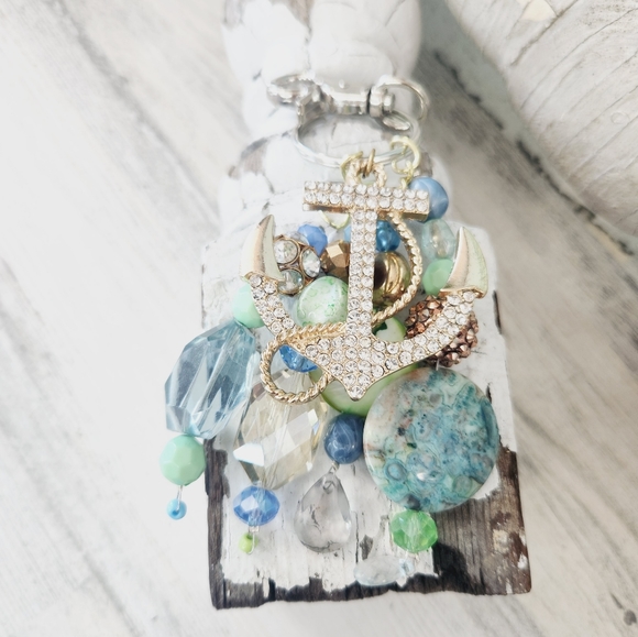 Hand Crafted Accessories - Handmade Nautical Anchor Purse Charm / Keychain